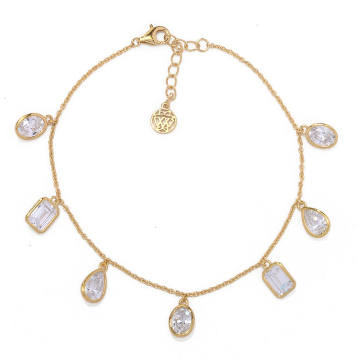 Brilliante Choice of Plating & Size 6.25 DEW Simulated Diamond Charm Bracelet