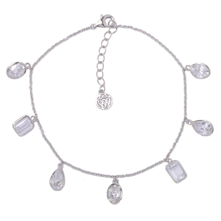 Brilliante Choice of Plating & Size 6.25 DEW Simulated Diamond Charm Bracelet