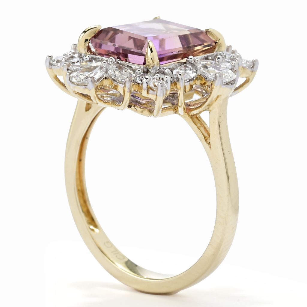Serge & Camille 14K Gold Polished 4.10ctw Ametrine &Lab Grown Diamond Ring, 3.8 grams