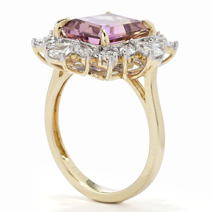 Serge & Camille 14K Gold Polished 4.10ctw Ametrine &Lab Grown Diamond Ring, 3.8 grams