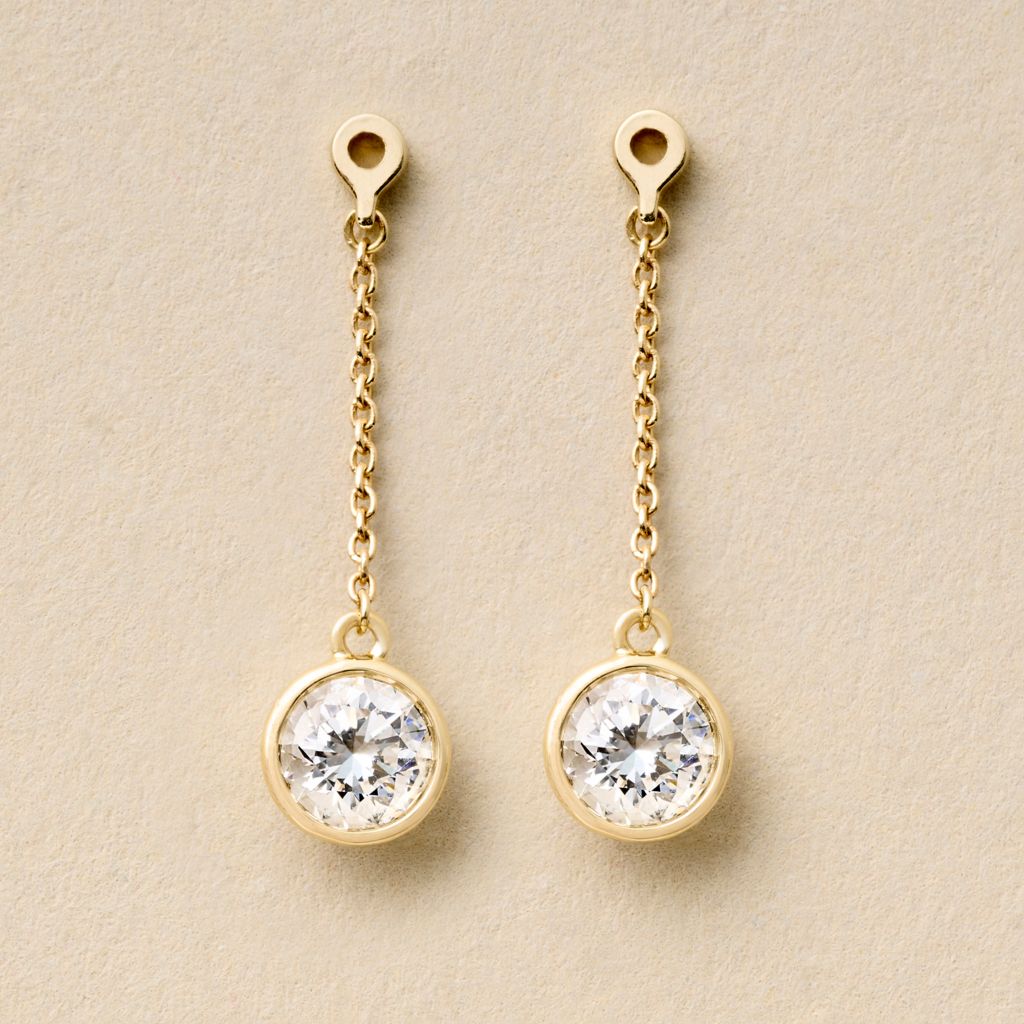 Peace Jewelers Choice of 14K Gold 1.00ctw Lab Grown Diamond Drop Earring Jackets