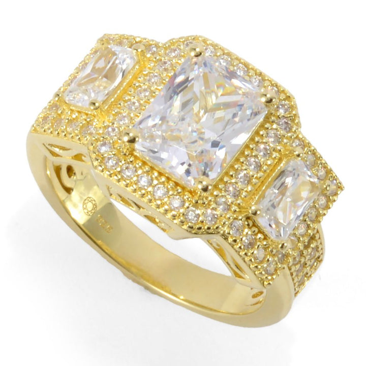 Brilliante Choice of Plating 4.11 DEW Simulated Diamond Halo Ring