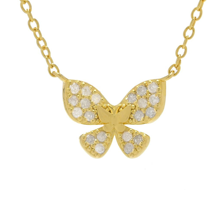 Zoey Blush 18K Gold Plated 0.54ctw Diamond Butterfly 18"+2" Necklace
