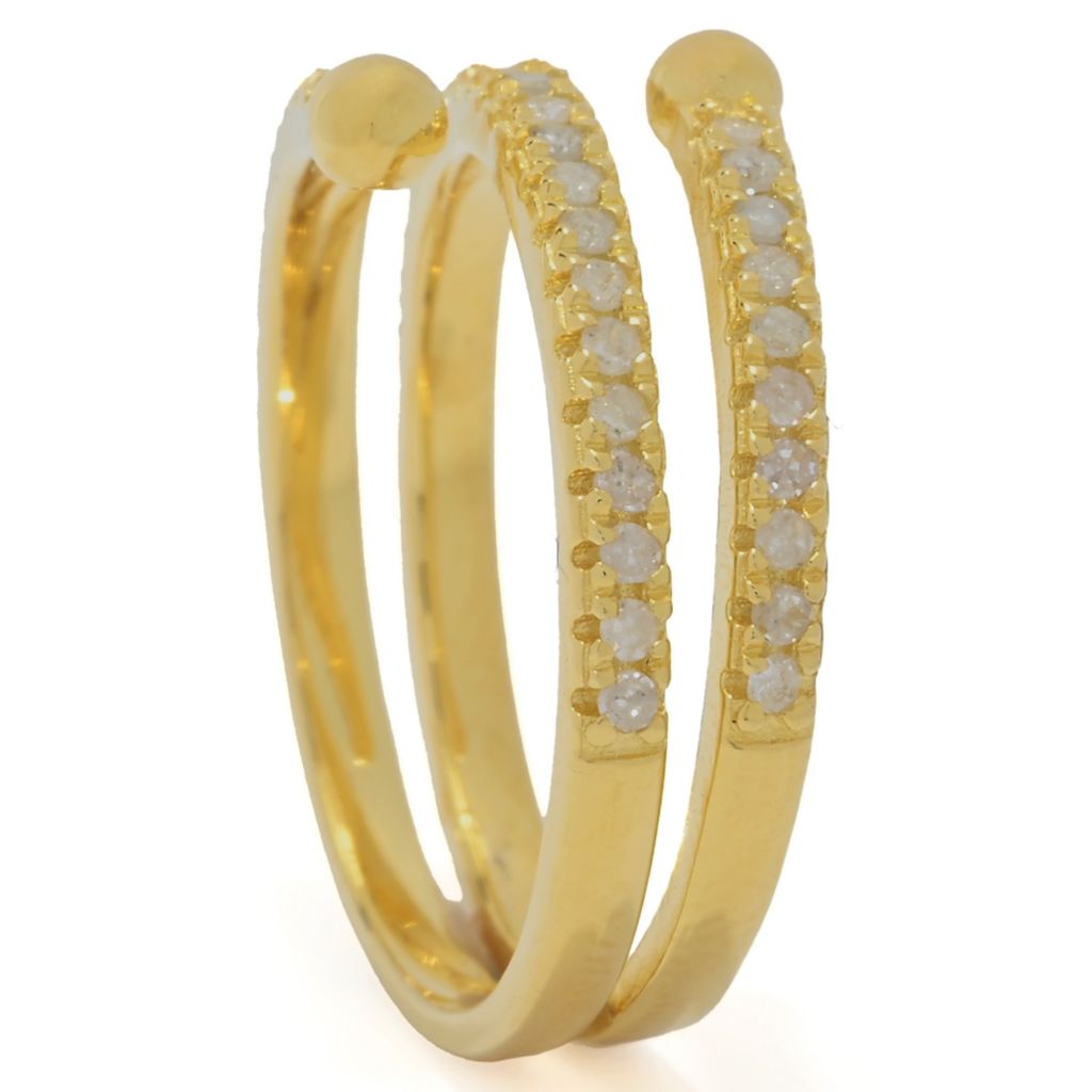 Zoey Blush 18K Gold Plated 0.33ctw Round Diamond Wrap Ring