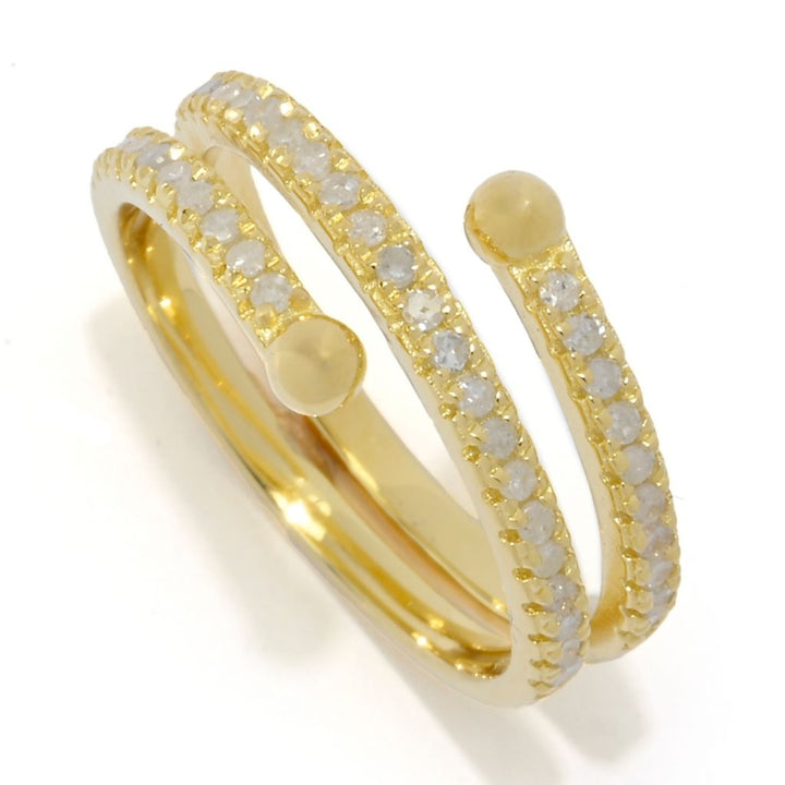 Zoey Blush 18K Gold Plated 0.33ctw Round Diamond Wrap Ring