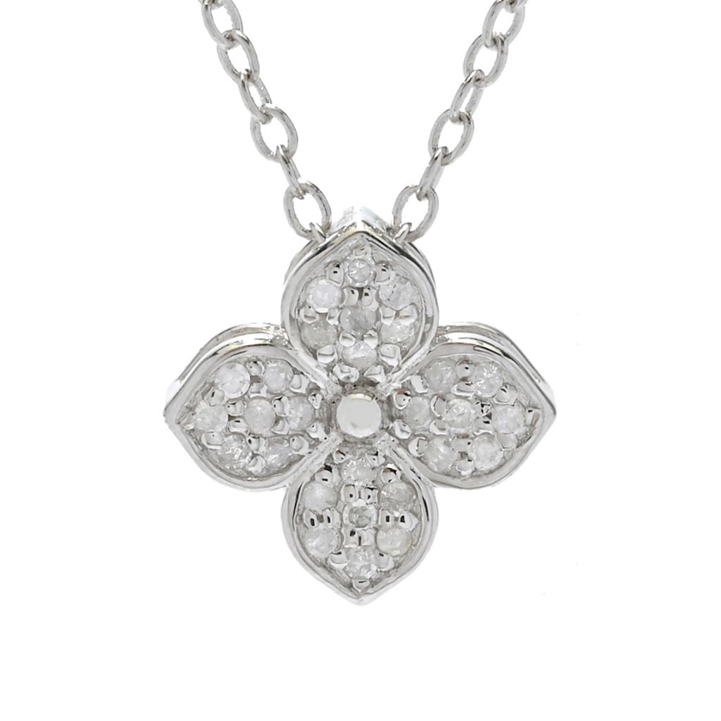 Zoey Blush Platinum Plated 0.40ctw Round Diamond Modified Cross Pendant