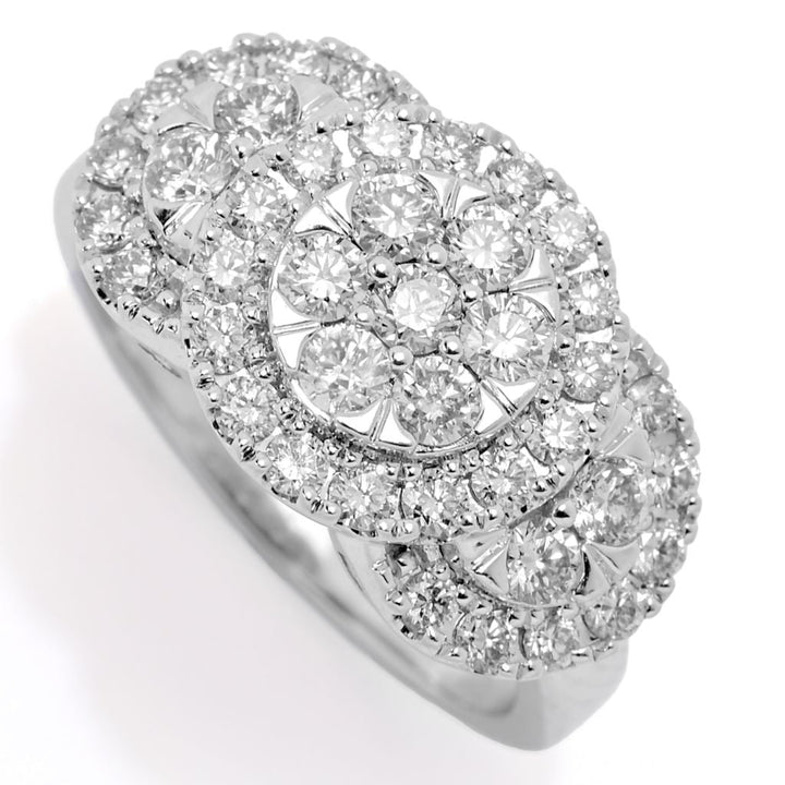 Morris & David Choice of 14K Gold 1.01ctw Diamond Trinity Halo Ring