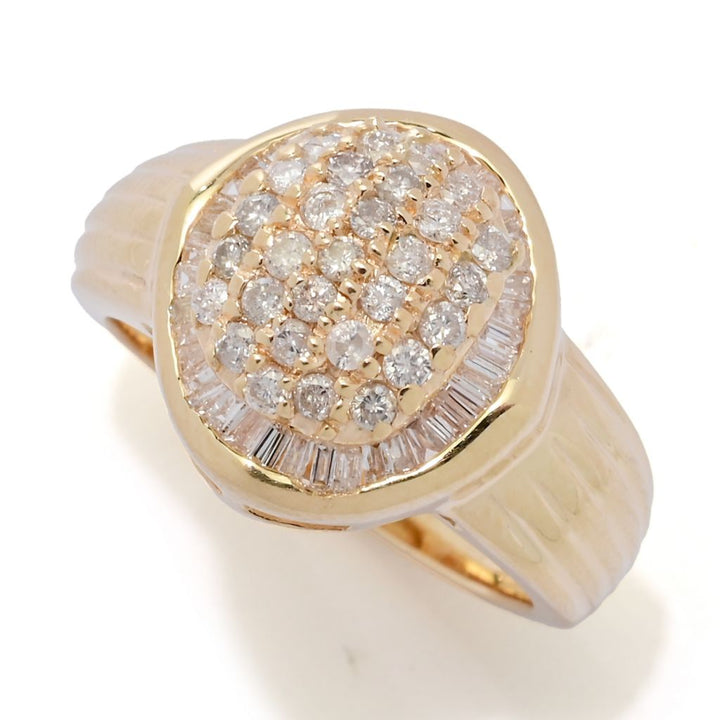 14K Gold 1.00ctw Round & Baguette Diamond Ring, 6.8 grams