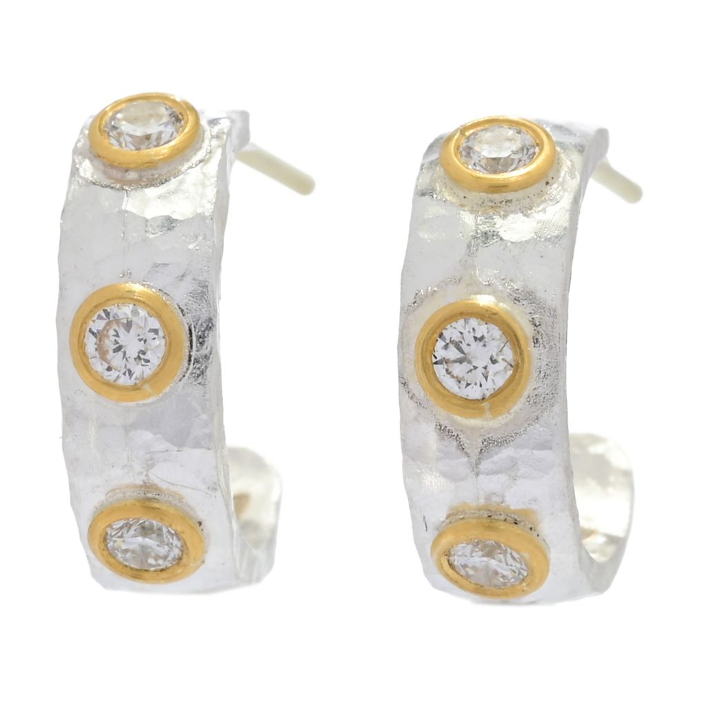 Anatolia by Cevherun 24K Gold Accented 0.24ctw Diamond Studded Earrings