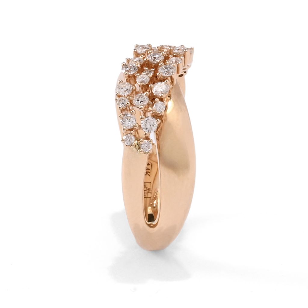 LALI Jewels 14K Gold Polished 0.50ctw Diamond Cross-Over Ring, 5.5 grams