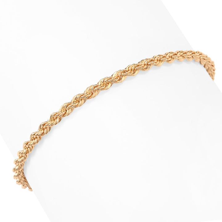 Viale18K Italian Gold 7.5" Rope Chain Bracelet, 3.0 grams