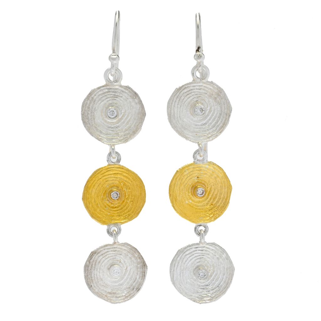 Anatolia by Cevherun 24K Gold Accented 0.12ctw Diamond Circles Earrings