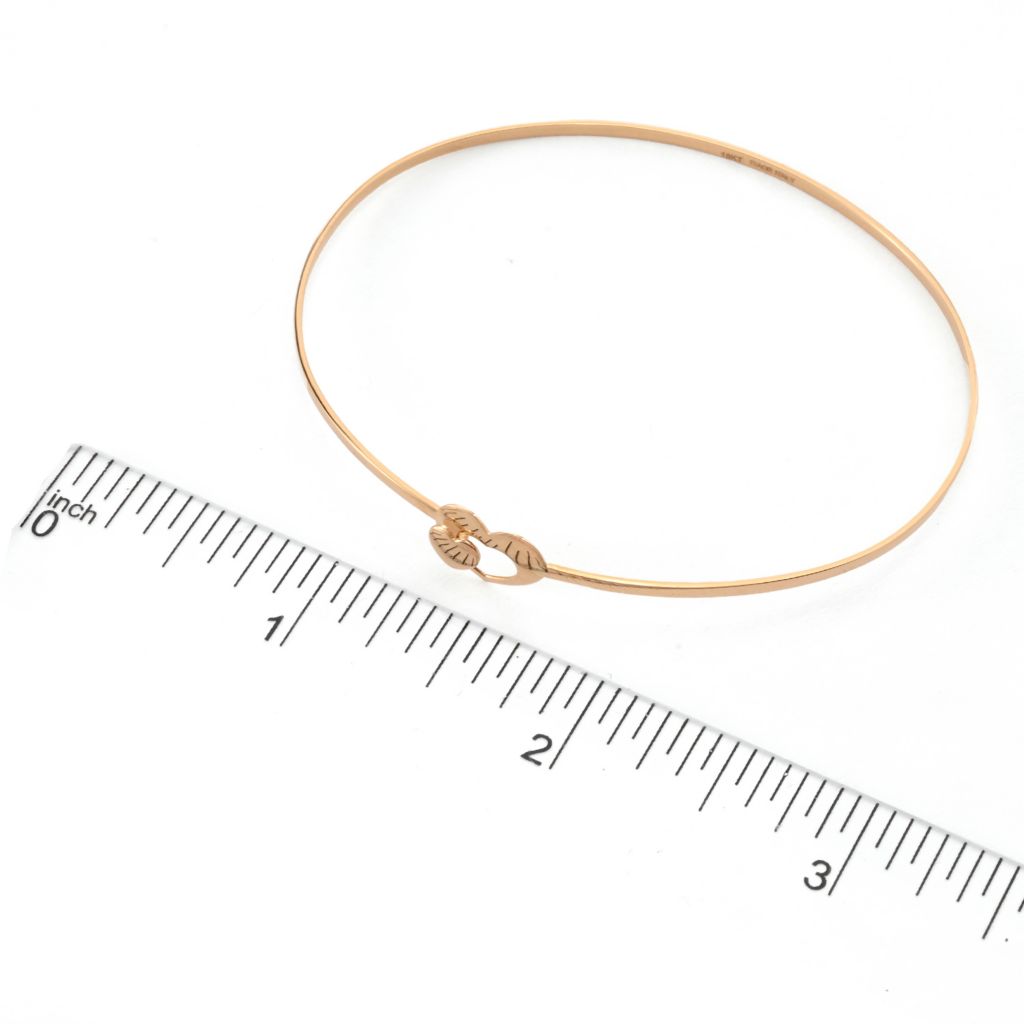 Viale18K Italian Gold Choice of Motif Flexible Bangle Bracelet