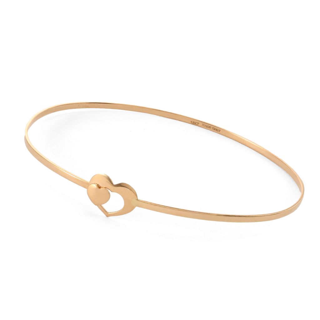 Viale18K Italian Gold Choice of Motif Flexible Bangle Bracelet