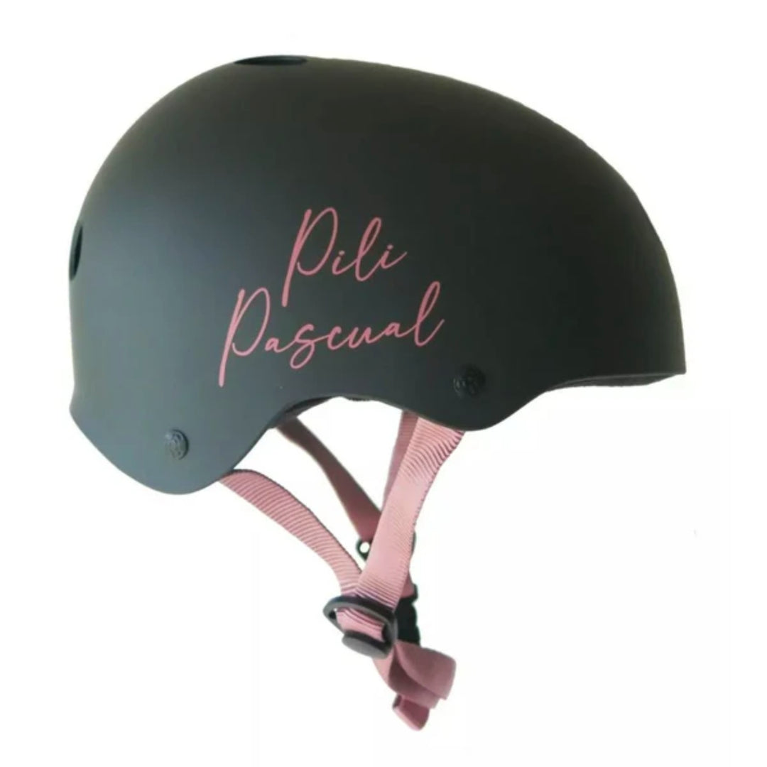 Hero PILI Helmet Black Matte w/Pink Straps Size Medium