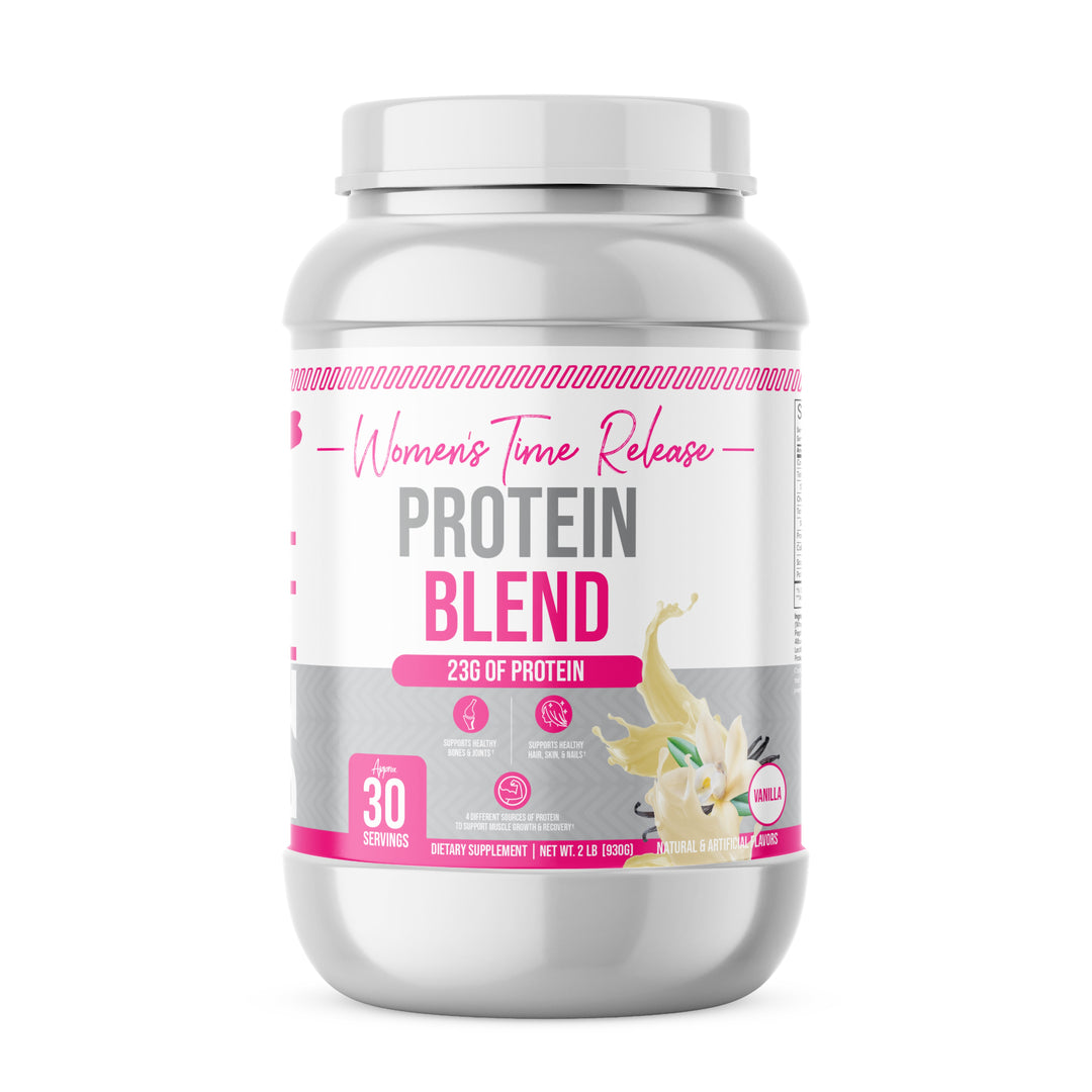 D2Fit (by Jessica Bass) Women's Time Release Protein Blend, 4 Sources of Protein Net Wt. 2.2 lb. (1kg) Dietary Supplement  Servings Per Container: Approx. 30