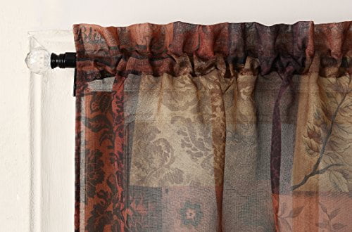 Eden Pair of Swag Valances Textured Rod Pocket Sheer Curtain Size 56 in. W X 36 in. L