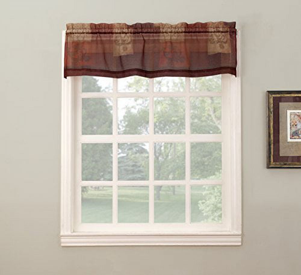 Eden Pair of Swag Valances Textured Rod Pocket Sheer Curtain Size 56 in. W X 36 in. L