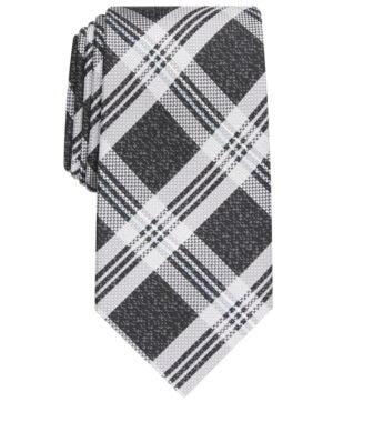 Perry Ellis Men's Duxbury Plaid Tie Black Size Regular