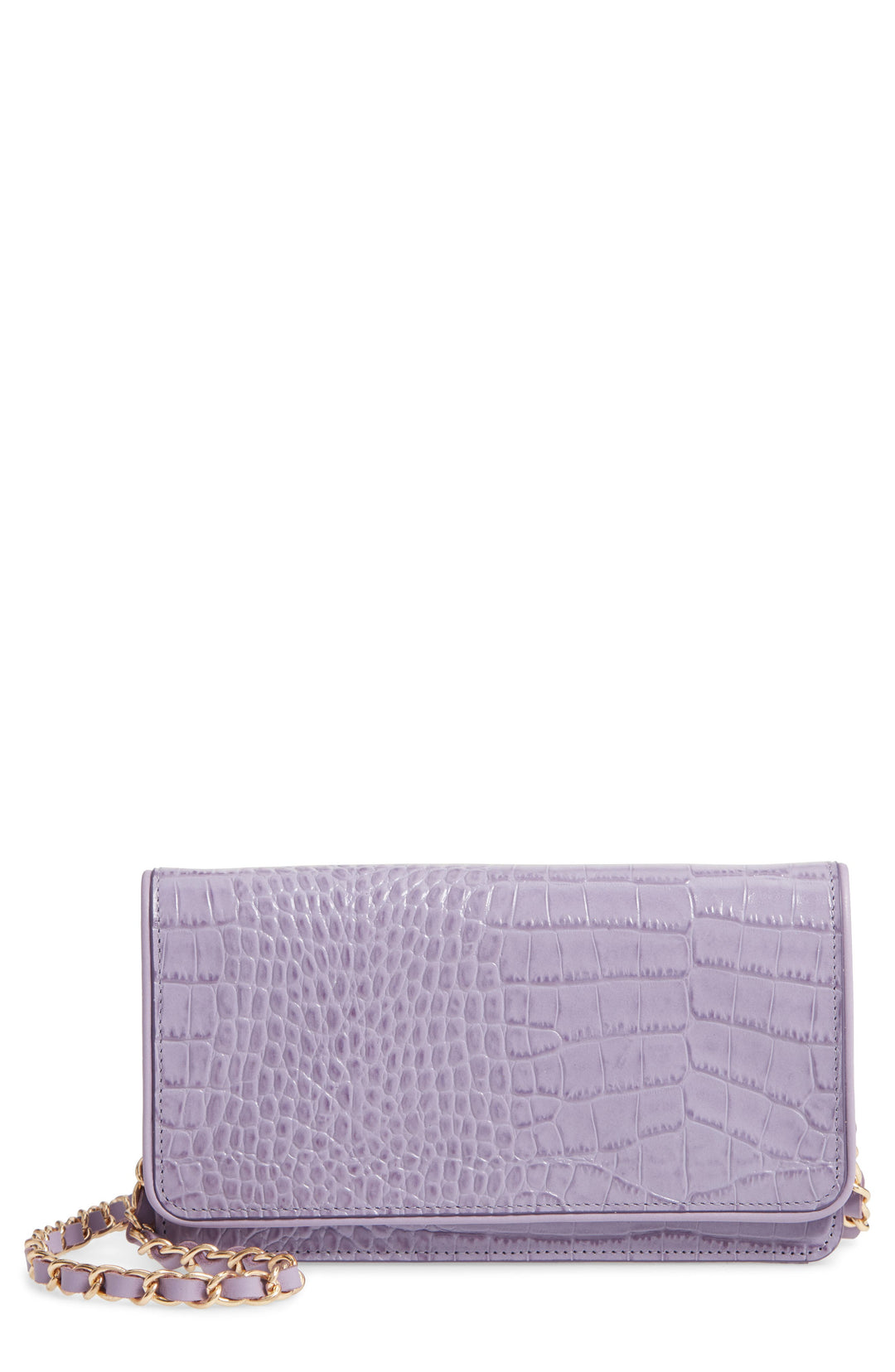 Nordstrom Sandra Leather Clutch Purple