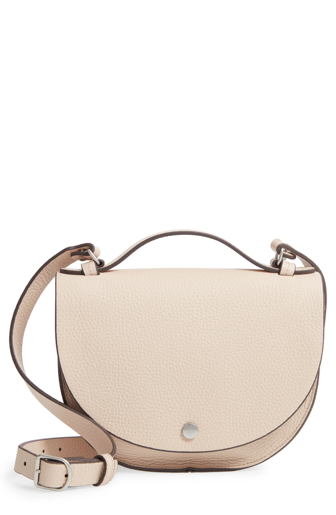 Treasure & Bond Parker Leather Saddle Crossbody Bag Beige