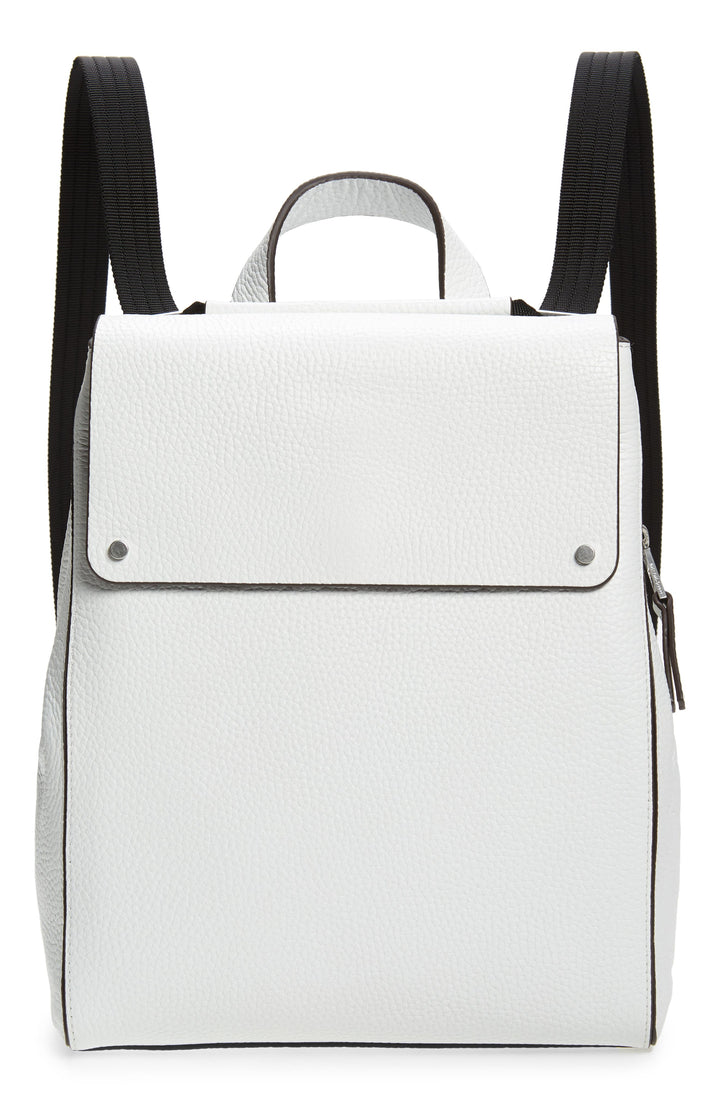 Treasure & Bond Amari Pebbled Leather Backpack White