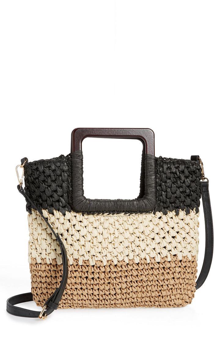 Nordstrom Small Straw Crossbody Bag Brown