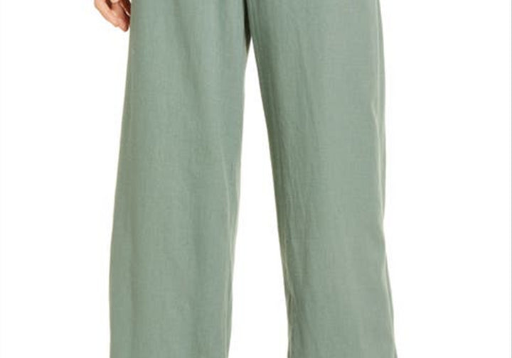 caslon(r) Wide Leg Pull-On Linen Blend Pants in Green Dune , Size X-Small