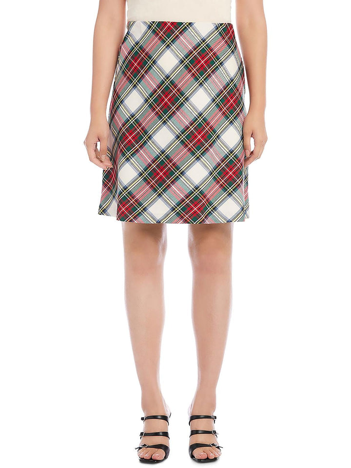 Karen Kane Bias Cut Plaid Pencil Skirt Multi Size Large