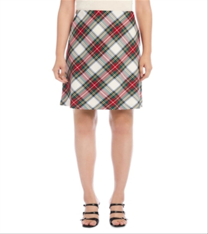 Karen Kane Bias Cut Plaid Pencil Skirt Multi Size Large