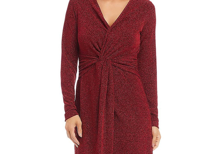 Karen Kane Twist Front Dress Red