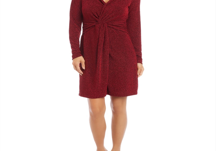 Karen Kane Twist Front Dress Red