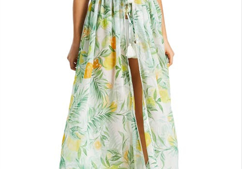 Topshop Sheer Beach Cover-Up In Multi Size Small