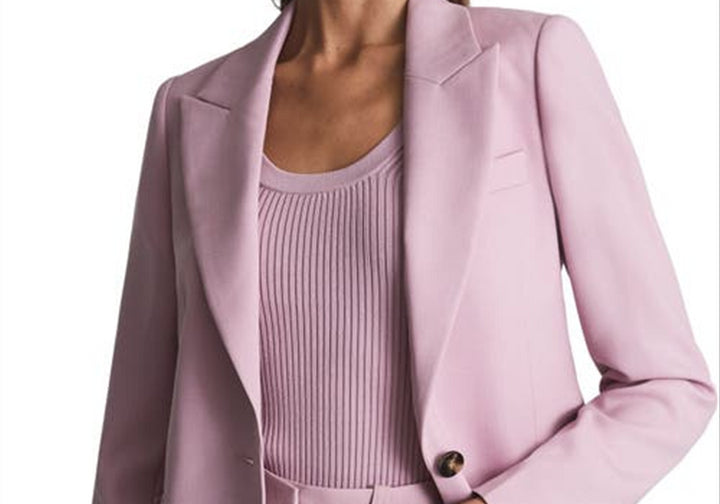 Reiss Aura Peak Lapel Blazer in Pink , Size 10 Us