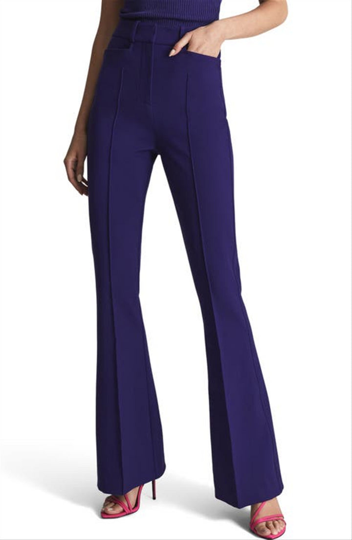 Reiss Dylan High Waist Flare Leg Trousers in Purple , Size 14 Us