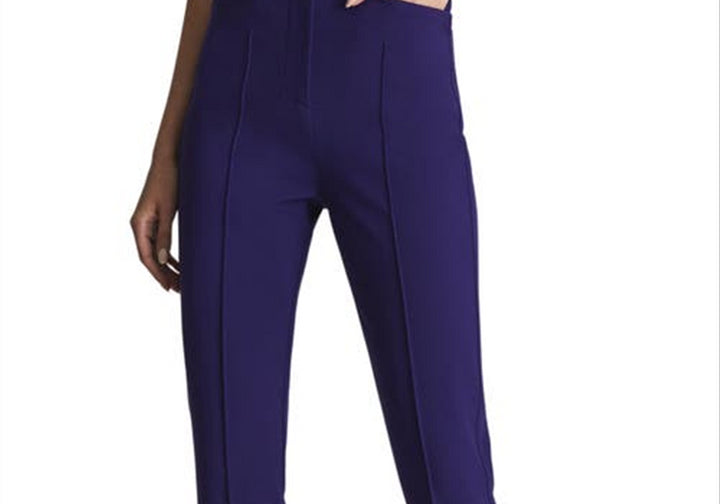 Reiss Dylan High Waist Flare Leg Trousers in Purple , Size 14 Us