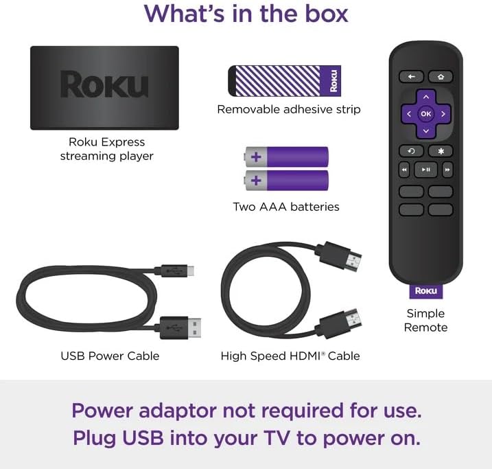 Roku - Express | Streaming Media Player with Standard Remote (no TV controls) - Black