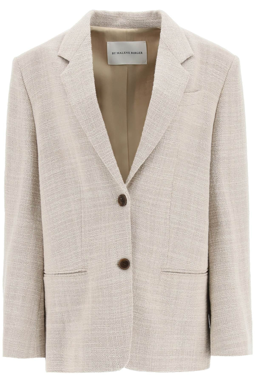 BY MALENE BIRGER Women's Rosettan Textured Cotton Blend Blazer in Nature , Size 10 Us