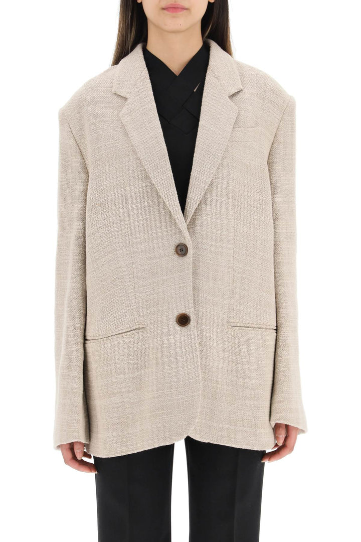 BY MALENE BIRGER Women's Rosettan Textured Cotton Blend Blazer in Nature , Size 10 Us