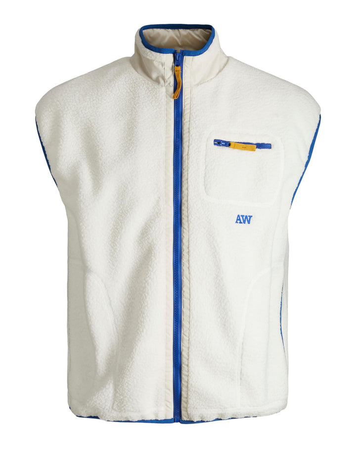 Jack & Jones Men's Theis Active Fleece Vest White Size Large