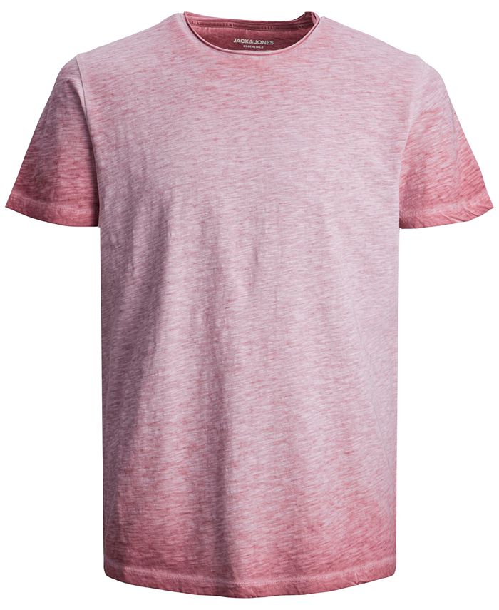 Jack & Jones Men's Overdyed T-Shirt Red Size X-Large