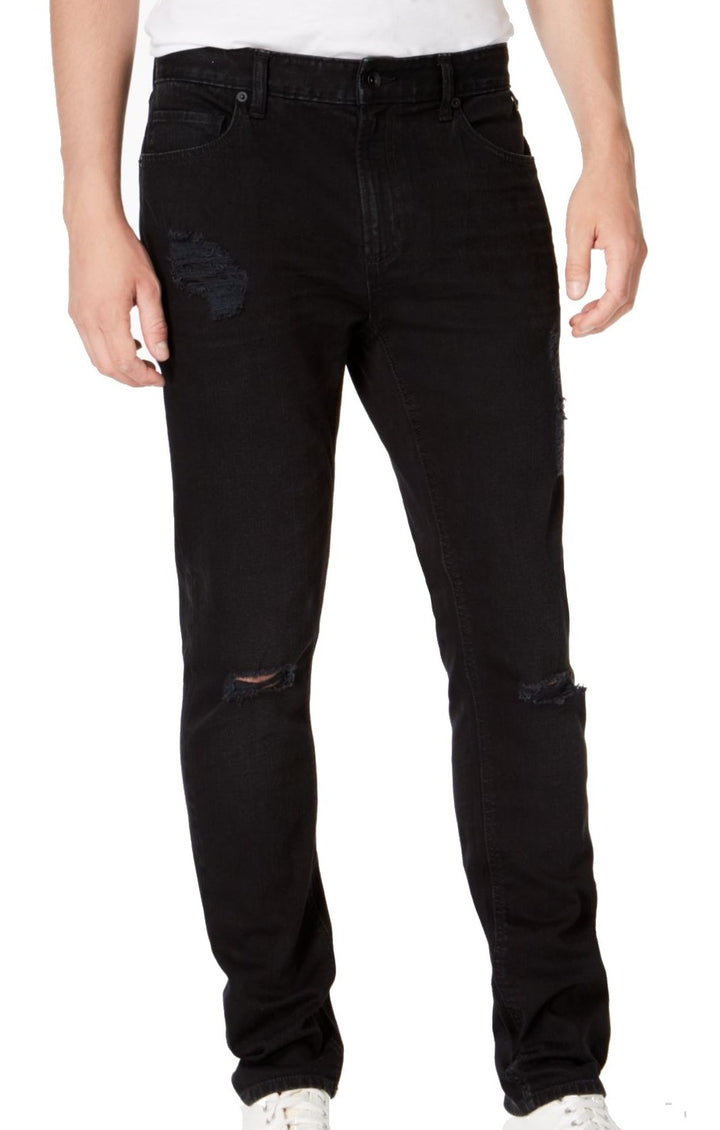 American Rag Men's Slim Fit Stretch Destroyed Jeans Black Size 34X32
