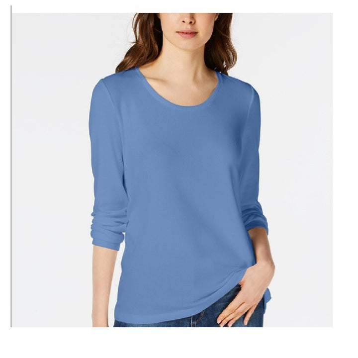 Maison Jules Women's Scoop Neck Top Blue Size XX-Large