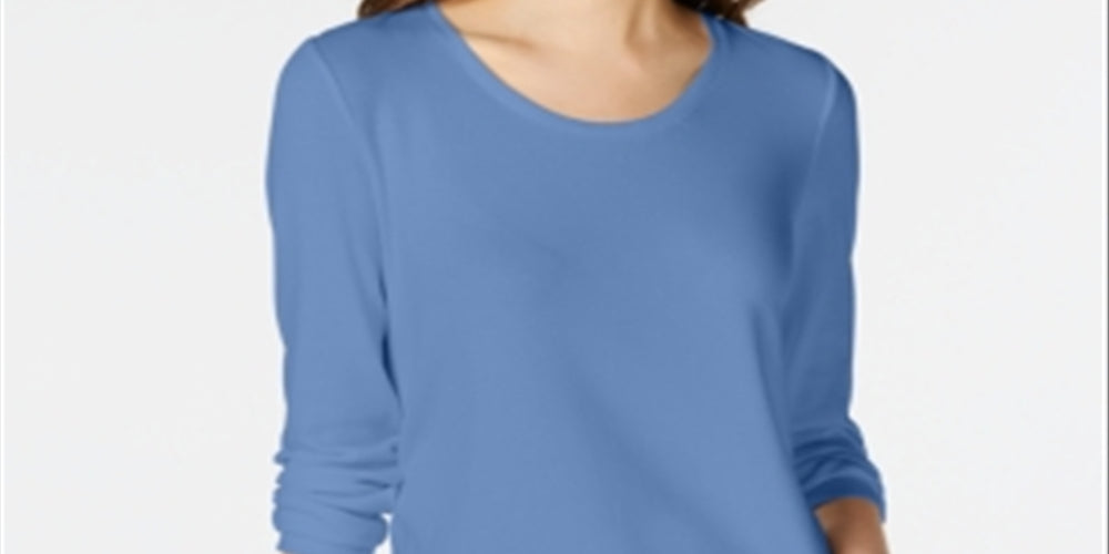 Maison Jules Women's Scoop Neck Top Blue Size XX-Large