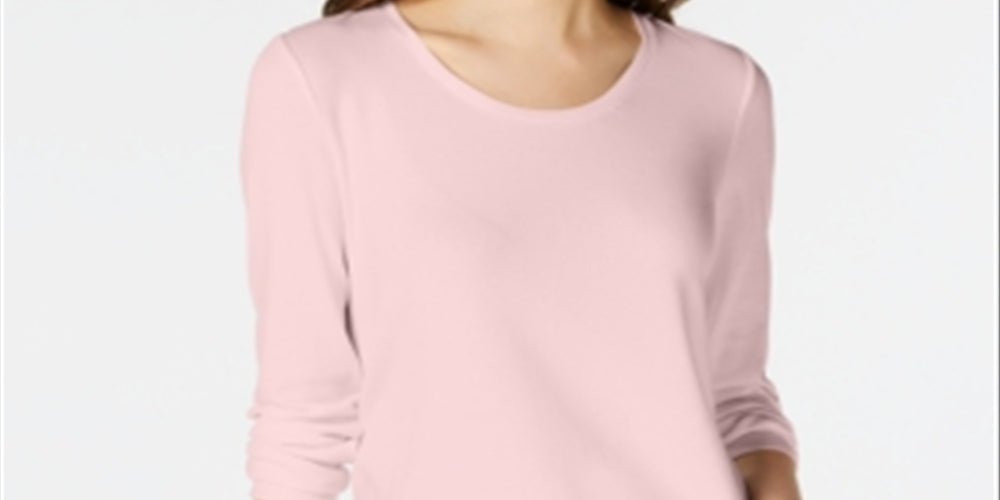 Maison Jules Women's Scoop Neck Top Pink Size X-Large