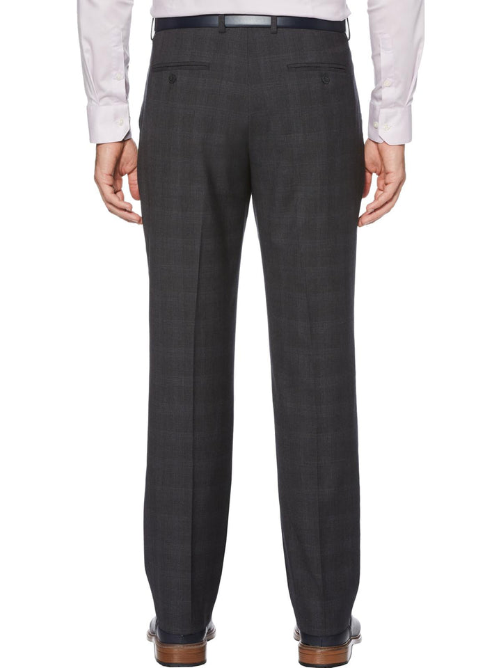 Perry Ellis Portfolio Men's Modern Fit Windowpane Plaid Dress Pants Gray Size 38X32