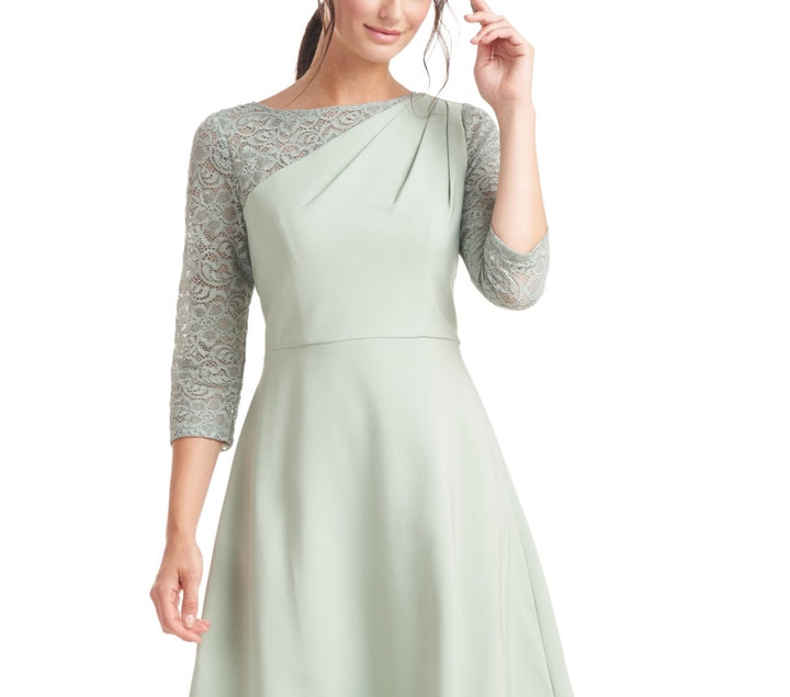 JS Collections Rory Fit & Flare Midi Dress Green Size 18