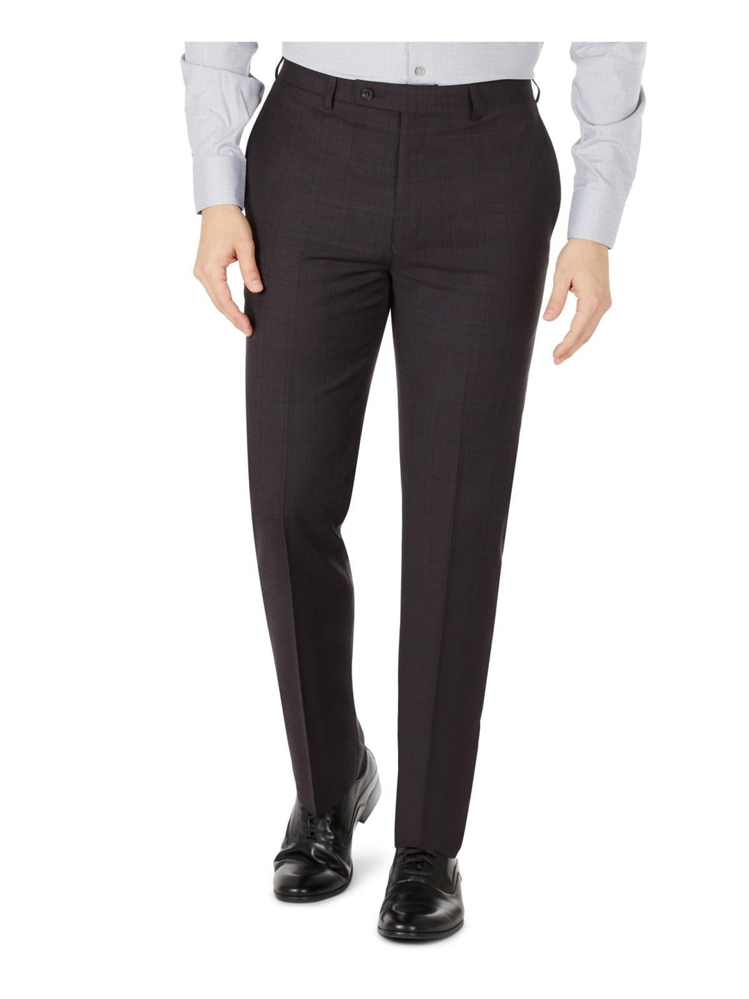 Calvin Klein Men's Jerome Wool Slim Fit Dress Pants Brown