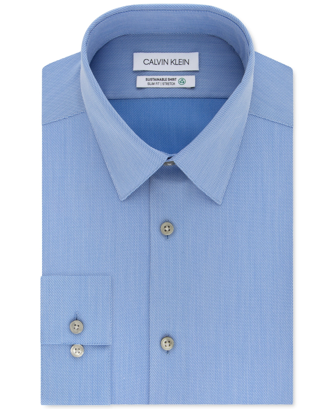 Calvin Klein Non-Iron Slim Fit Performance Dress Shirt Blue Size 16.5 36/37