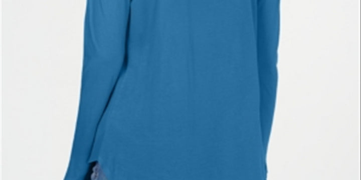INC International Concepts Women's Split Neck Top Blue Size Petite X-Large